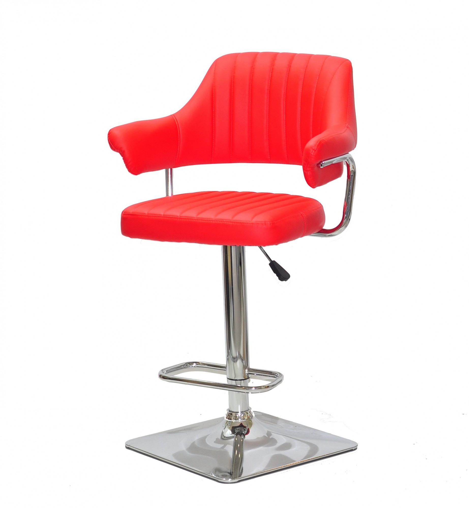 

Барное кресло мягкое на регулируемой хромированной основе Onder Metal JEFF ЭК красный 1007 BAR 4-CH - BASE