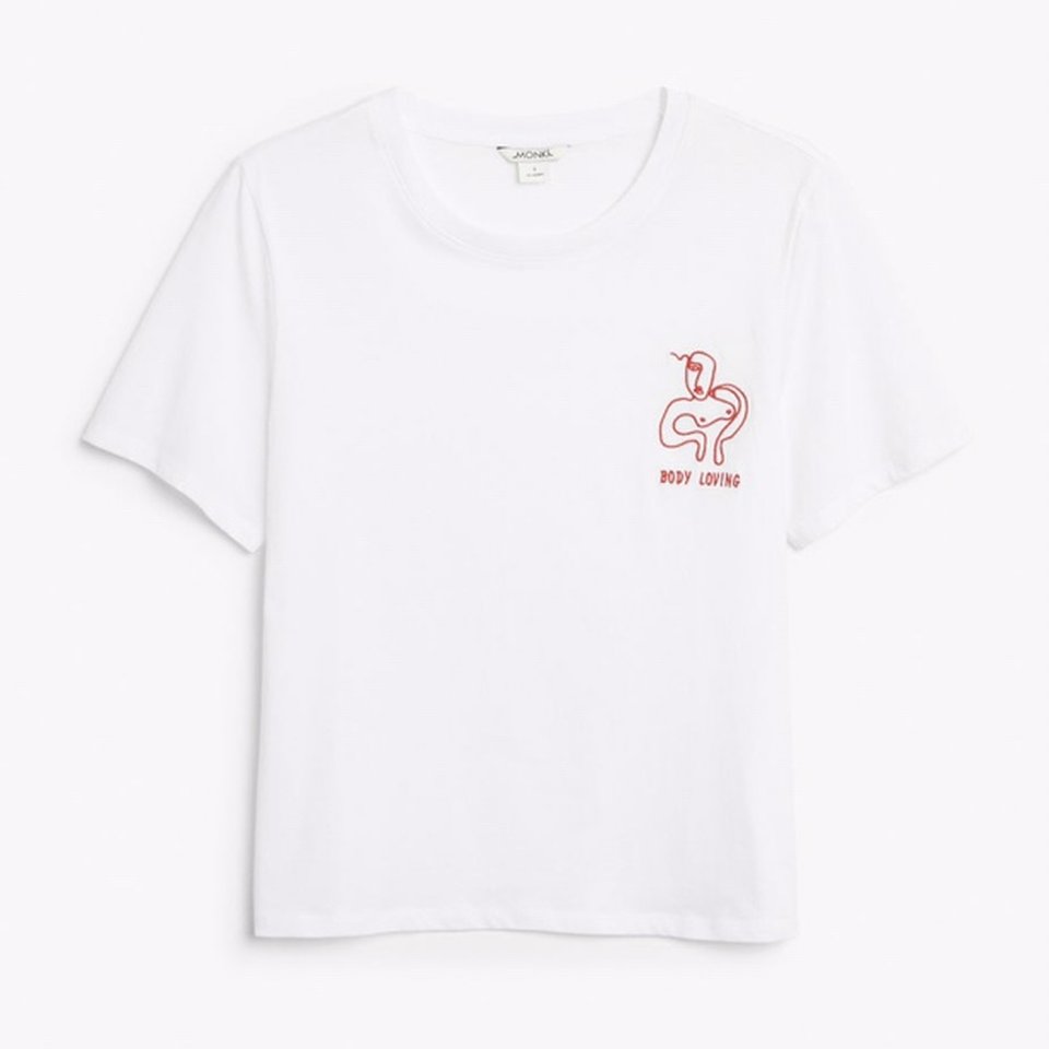 

Футболка Monki XS белый с принтом 6247918dm_белый с принтом