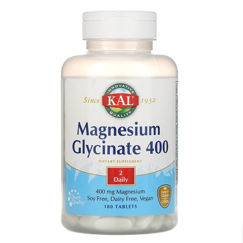 

Минералы KAL Глицинат магния Magnesium Glycinate 400 мг 180 таблеток
