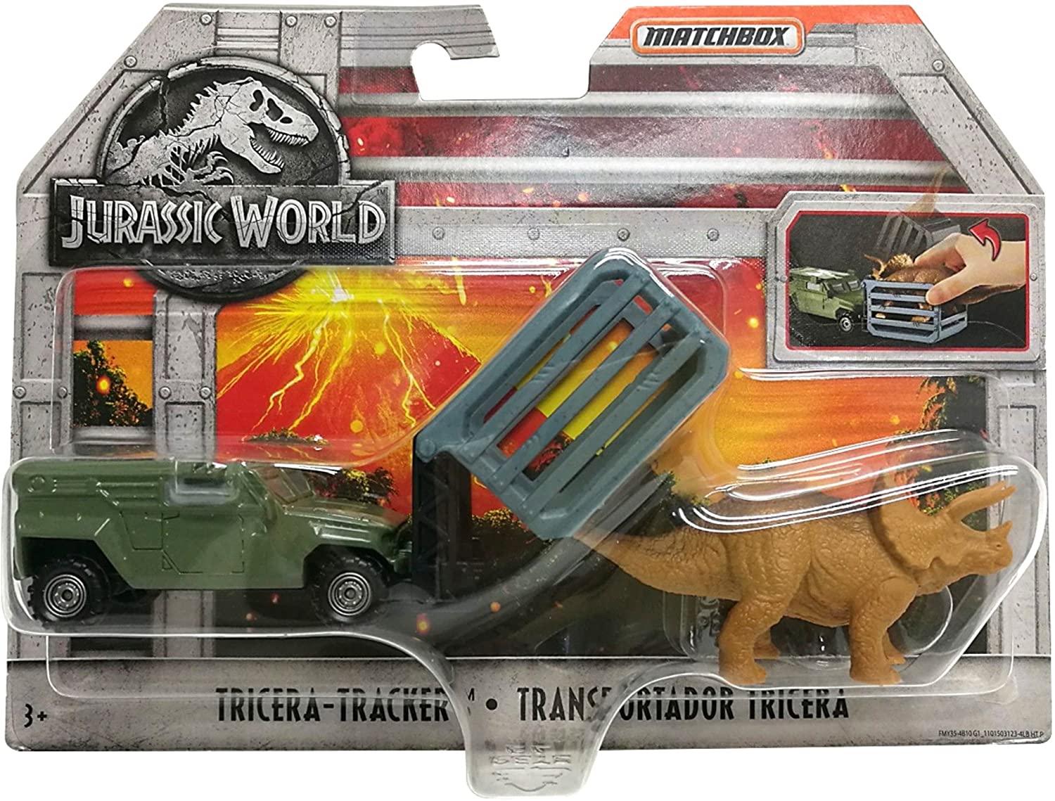 

Игровой набор Matchbox Jurassic World Машинка-транспортер с динозавром