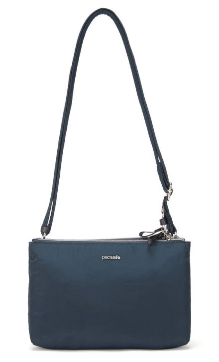 

Женская сумка Pacsafe Stylesafe double zip crossbody 5 степеней защиты темно-синяя