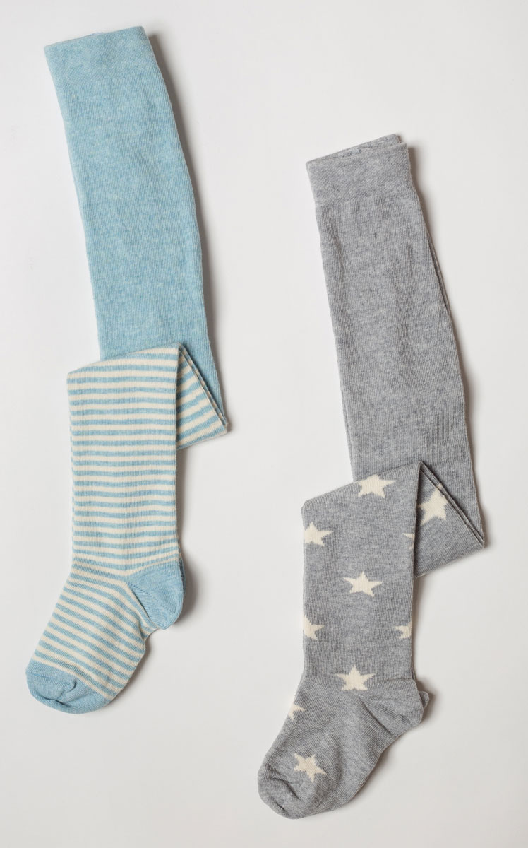 

Набор детских колготок Мамин Дом голубой/серый 98-104 см, 2 шт.