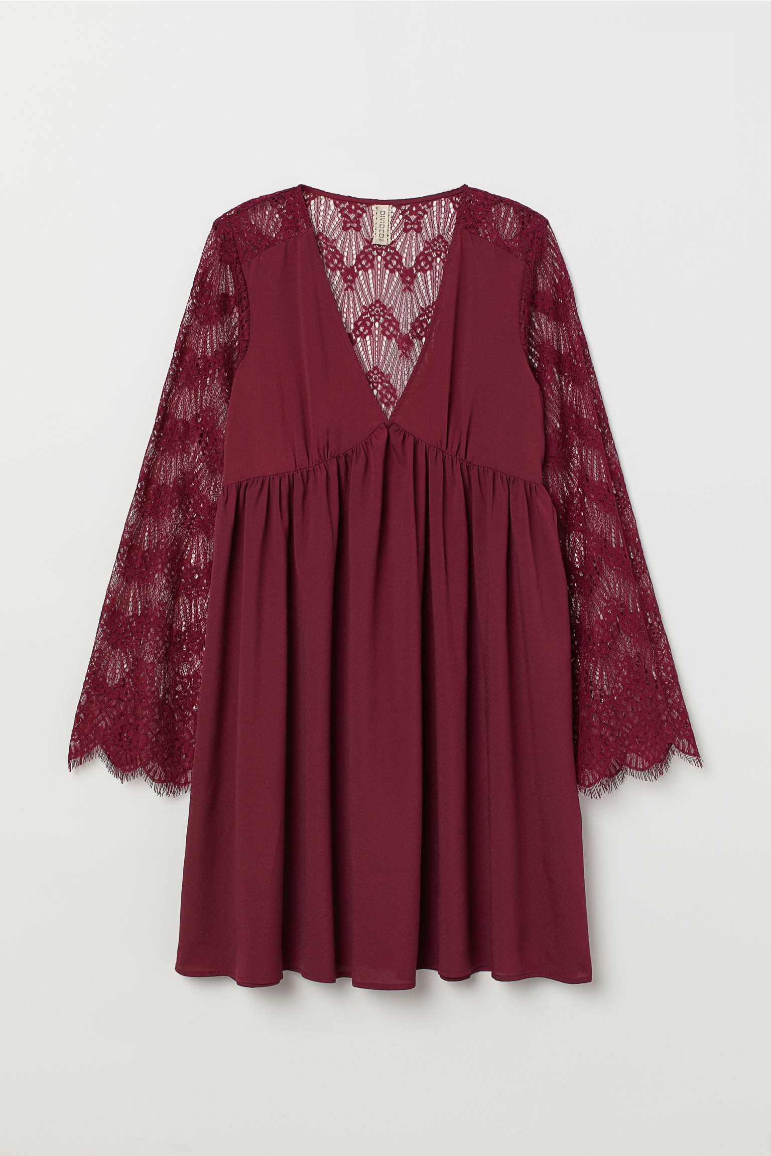 

Платье с кружевом H&M 36 Бордовый 6739748RP7_бордовый