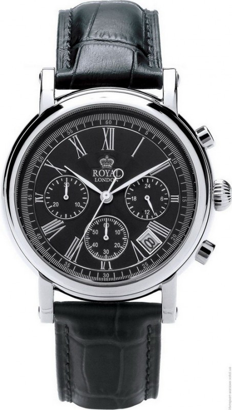 

Мужские классические наручные часы Royal London 41193-02 Chronograph кварцевые с кожаным ремешком