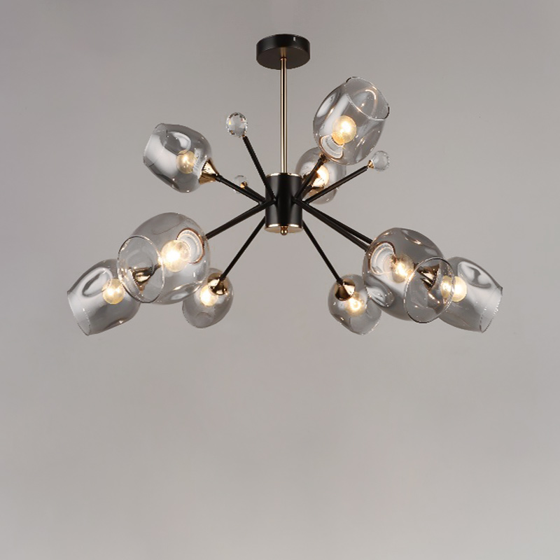 

Люстра підвісна молекула Light House SRS-16390/9 чорний + золото