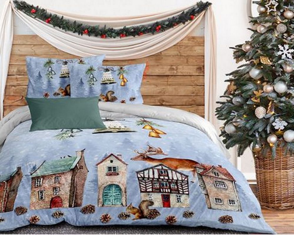 

Новогоднее постельное белье Club Cotton Turkey ранфорс 3D Santa Dream полуторное