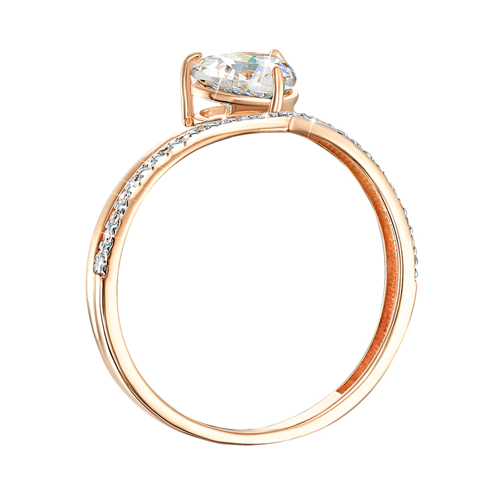 

Кольцо из красного золота с фианитами S Zirconia и родированием 000138782 17.5 размера