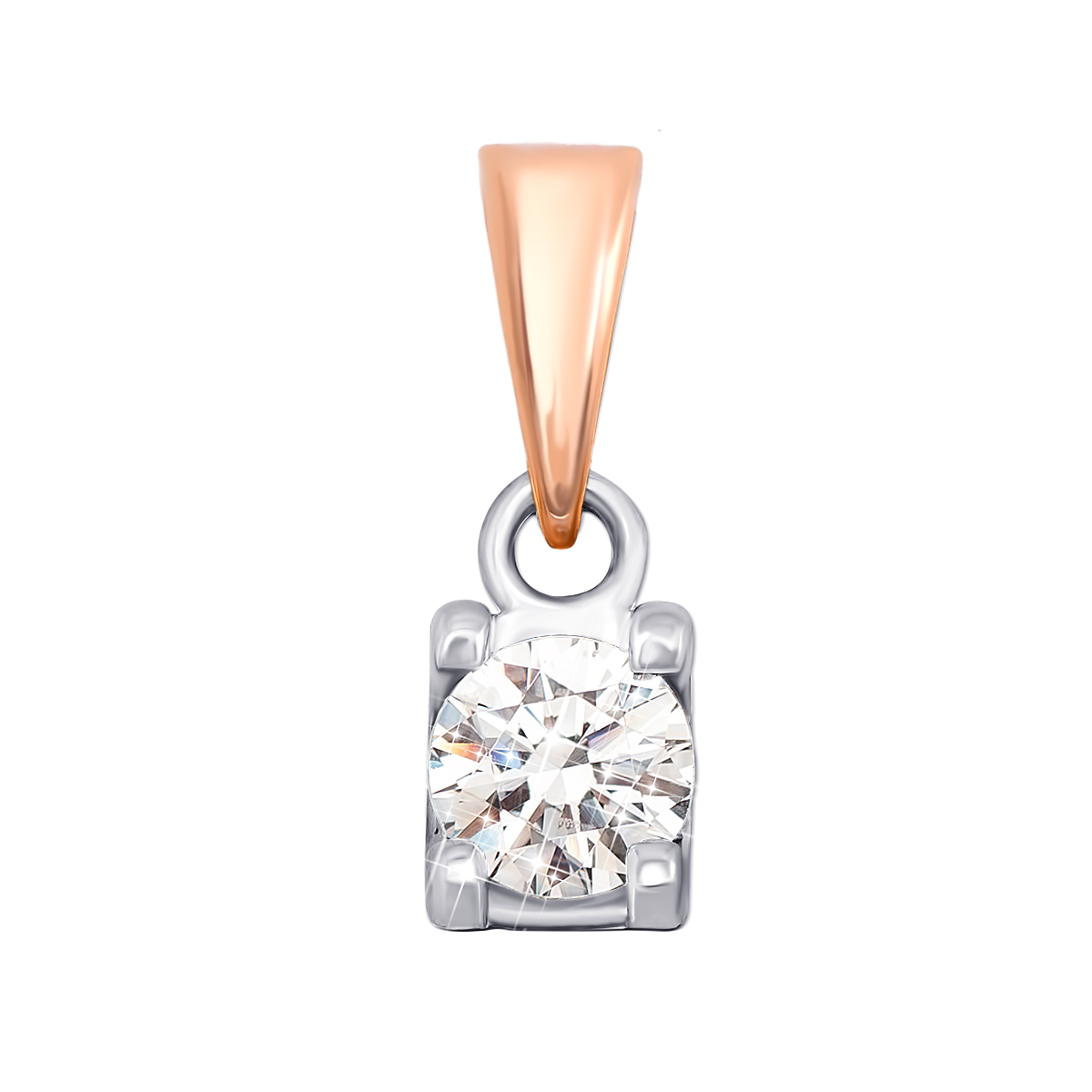 

Золотая подвеска в комбинированном цвете с фианитом S Zirconia 000132270