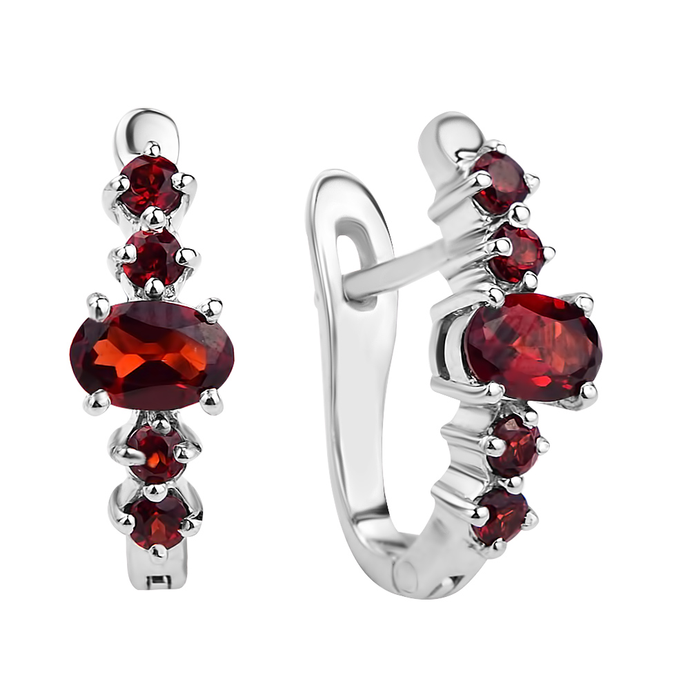 

Серебряные серьги с гранатом 000117849