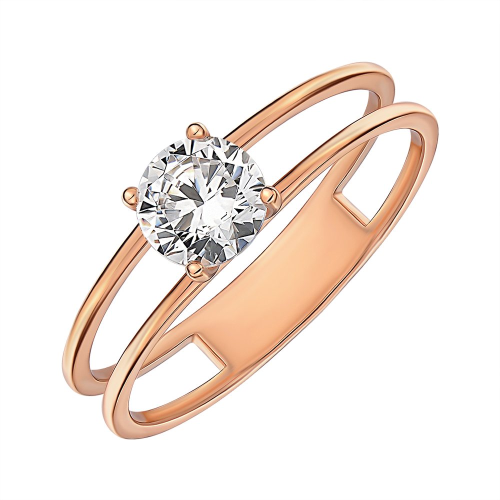 

Кольцо из красного золота с цирконием 000145521 17 размера