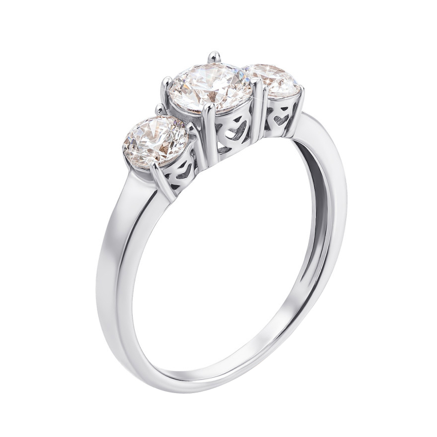 

Золотое кольцо Рианна в белом цвете с фианитами S Zirconia 000127037 17 размера
