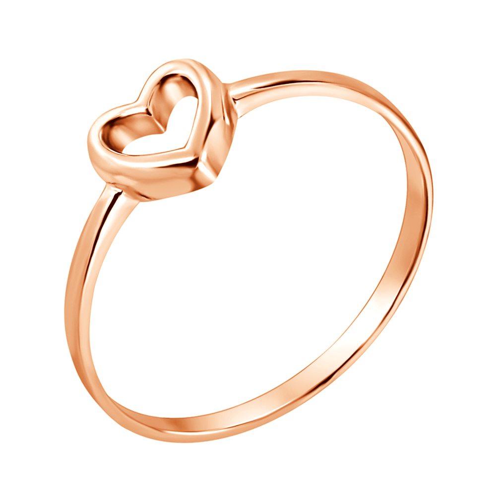

Золотое кольцо I love you с шинкой в форме сердца 000036379 18 размера