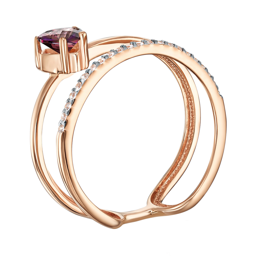 

Кольцо из красного золота с фианитами S Zirconia и родированием 000138785 19 размера