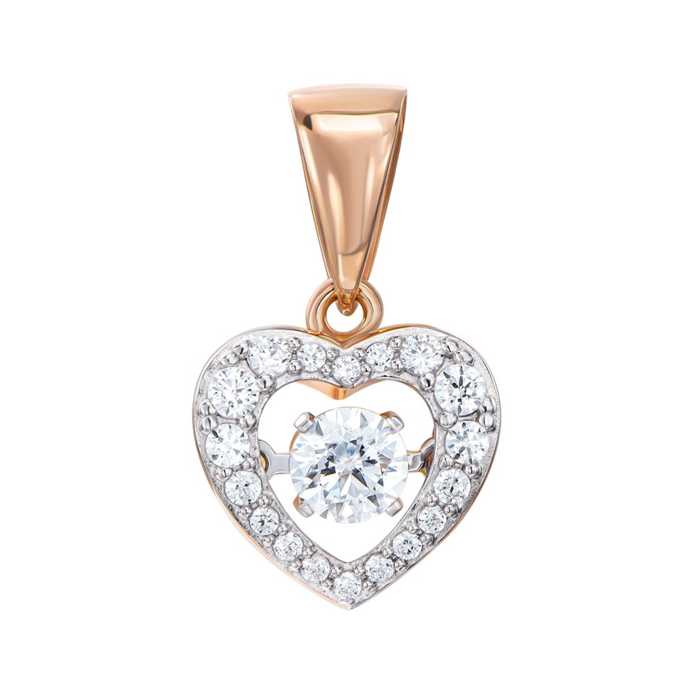 

Золотая подвеска в комбинированном цвете с фианитом S Zirconia 000138771
