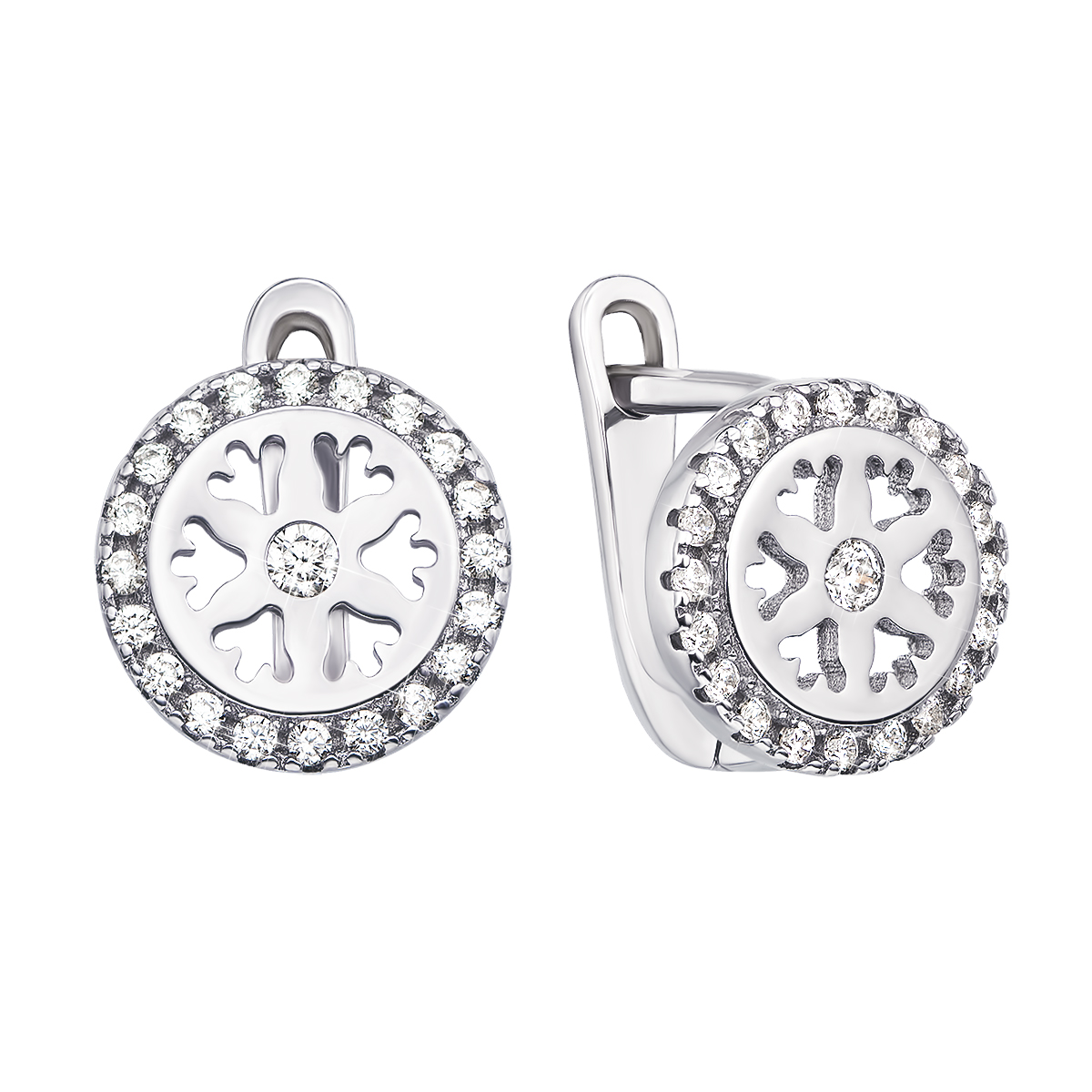 

Серебряные серьги с фианитами 000130372