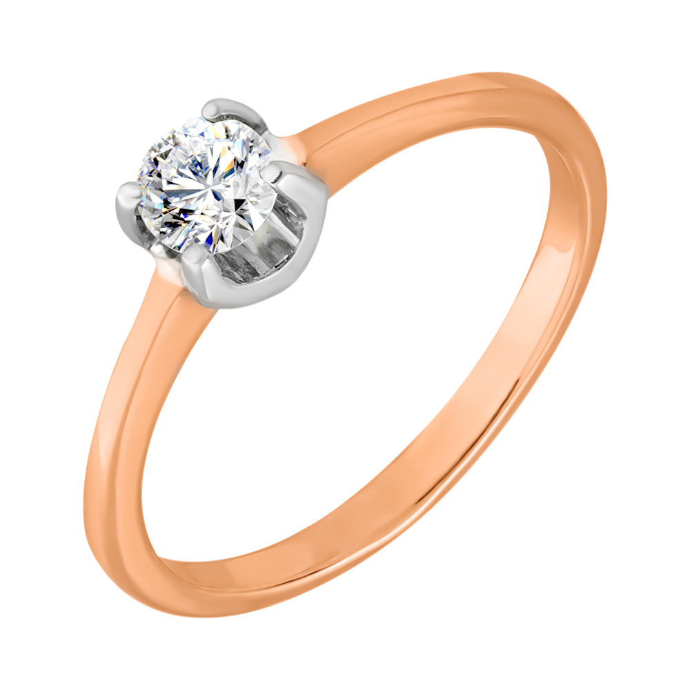 

Золотое кольцо Камелия в комбинированном цвете с фианитом S Zirconia 000128054 17 размера