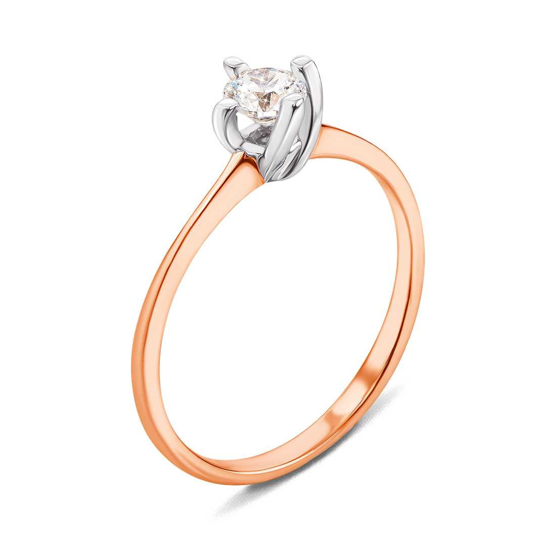 

Золотое кольцо в комбинированном цвете с фианитом S Zirconia 000136652 17.5 размера