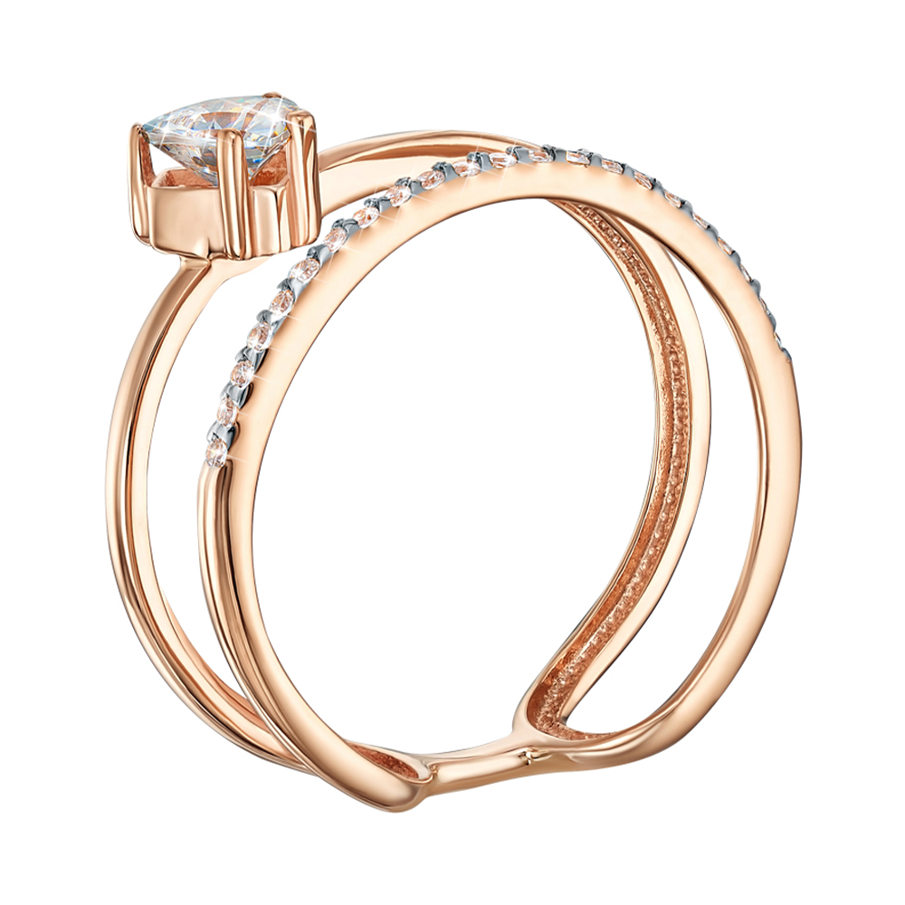 

Кольцо из красного золота с фианитами S Zirconia и родированием 000138825 16.5 размера