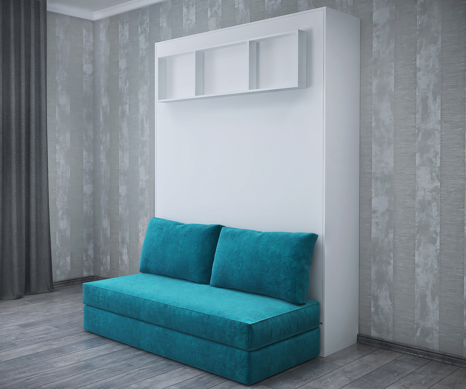 

Шкаф-кровать-диван VD-6W 1600*2000 с полкой белая