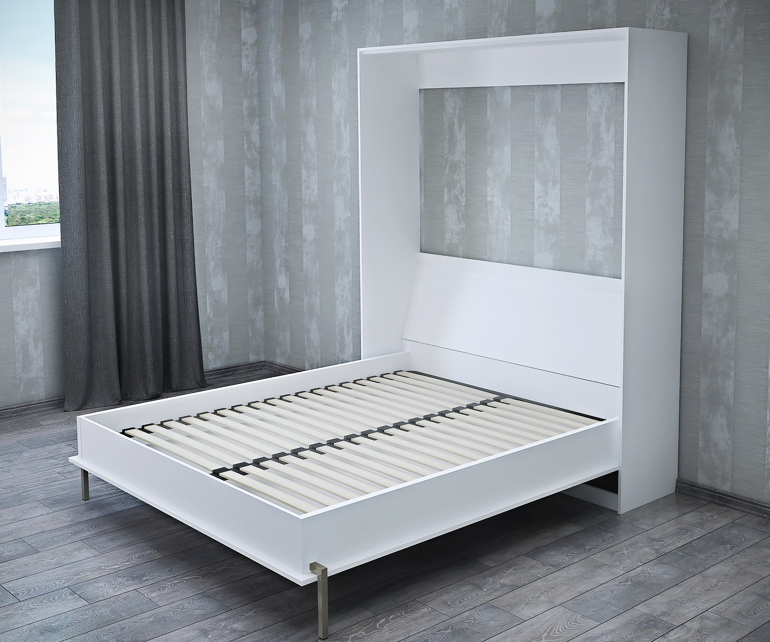 

Шкаф-кровать VD-3W 1600*2000 с ножкой белая