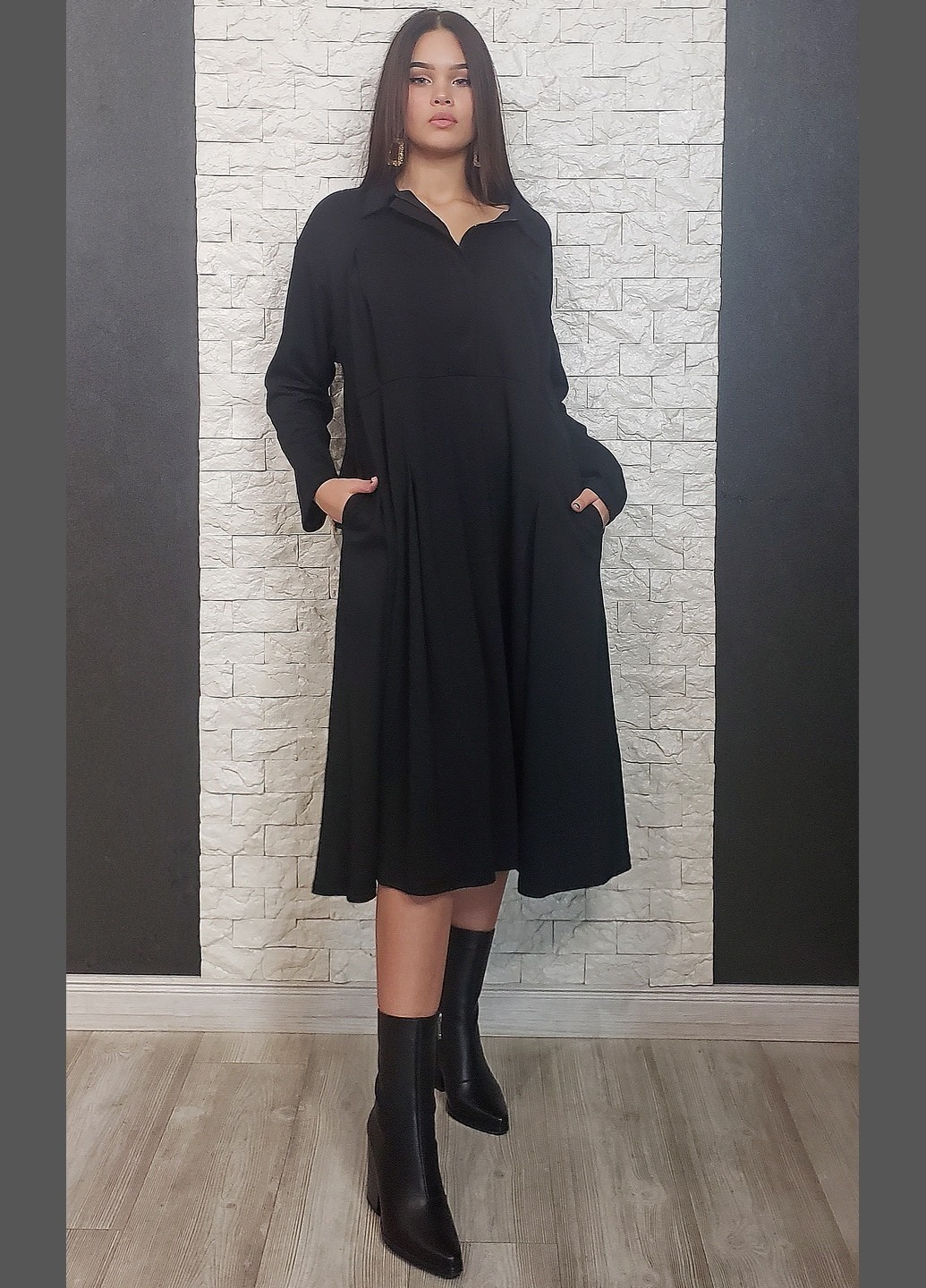

Платье Di classe черный  23-1516, Платье Di classe черный One size 23-1516