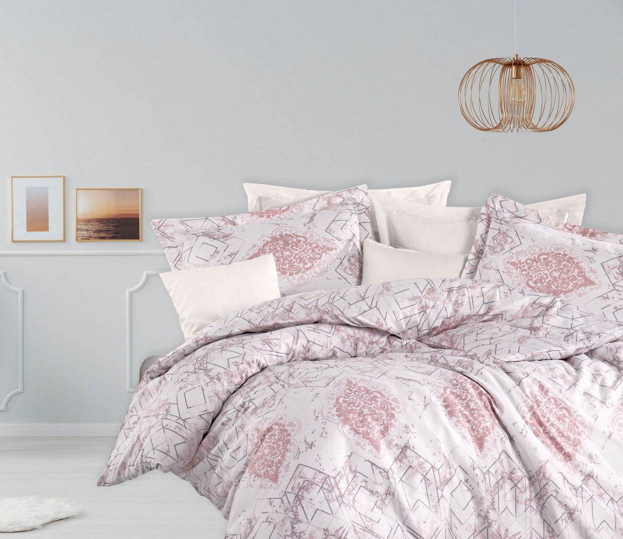 

Постільна білизна Istanbul 200x220 Satin з візерунком, Avenue-Pembe (ist 31005)