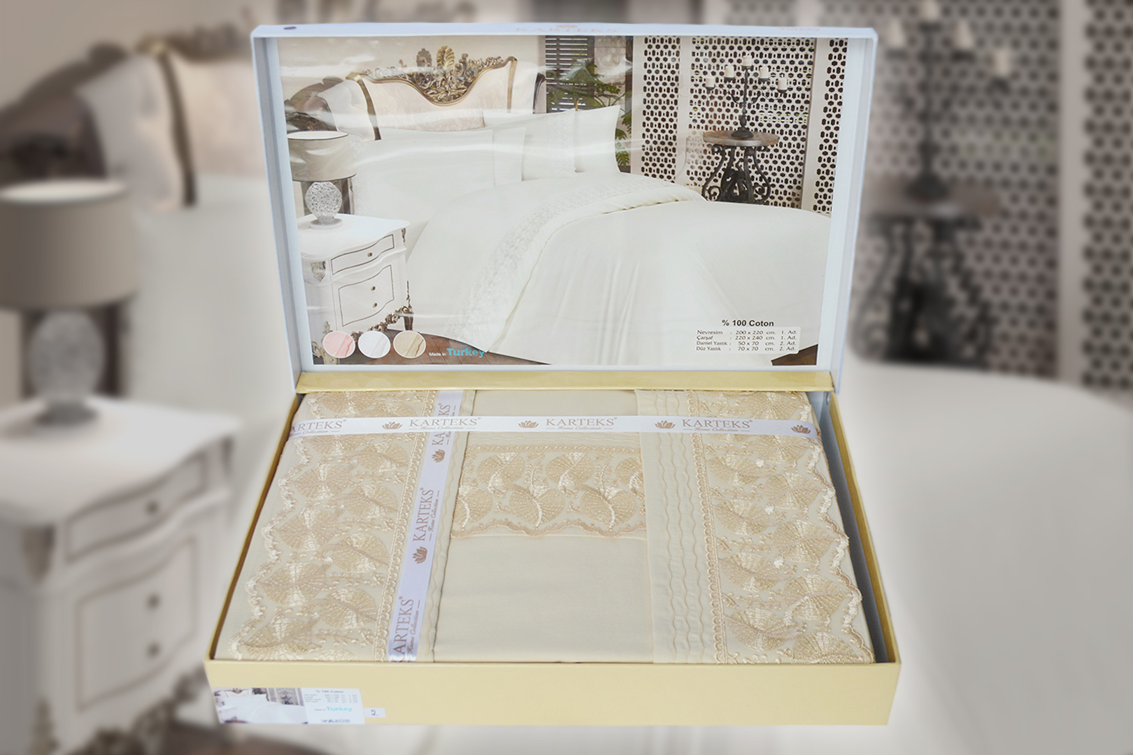 

Постільна білизна Karteks 200x220 Percal lux Wedding v2 - Капучино (2110-02)