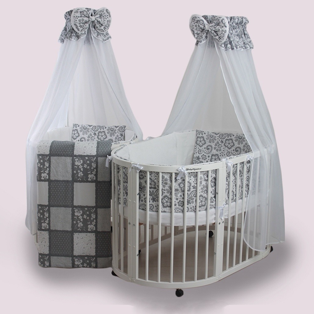 

Классический постельный набор BabyKomfort 2в1 "Прованс кружево" серый