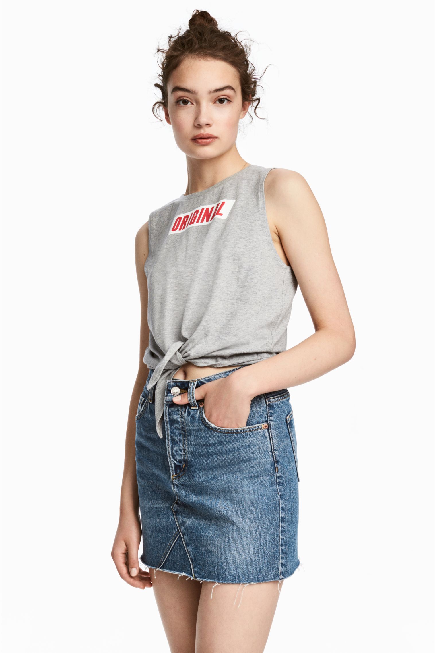 

Топ H&M L серый меланж 5545386RP1_серый меланж