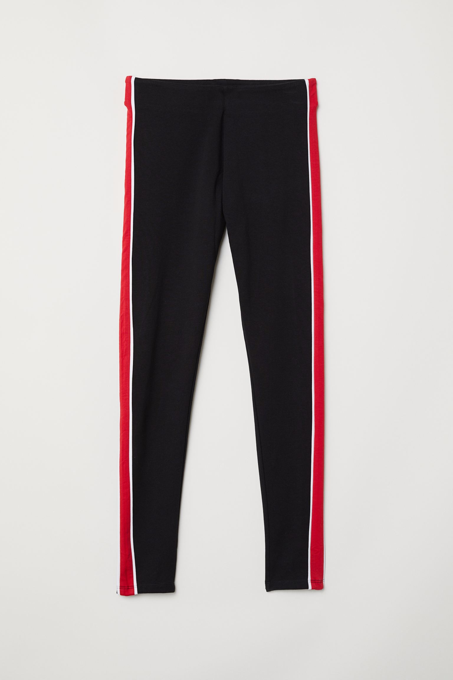 

Леггинсы H&M XS черный-красная полоска 1896168RP6_черный-красная полоска
