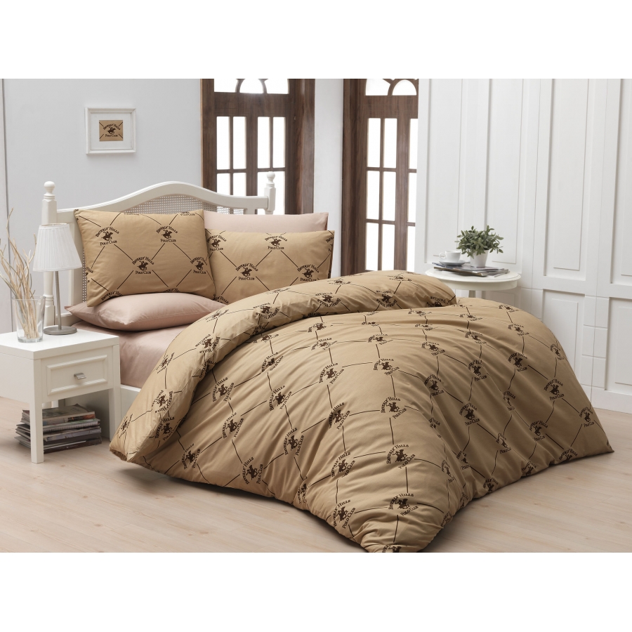 

Постельное белье Beverly Hills Polo Club ранфорс BHPC 006 Beige полуторный