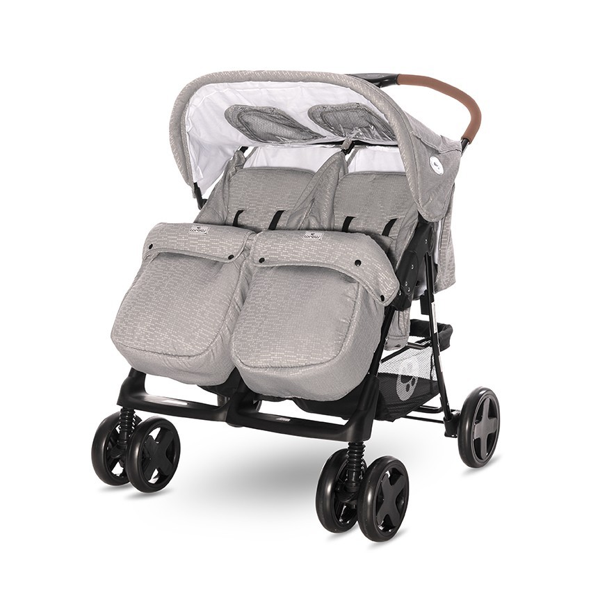 

Детская коляска для двойни Lorelli Twin Steel Grey