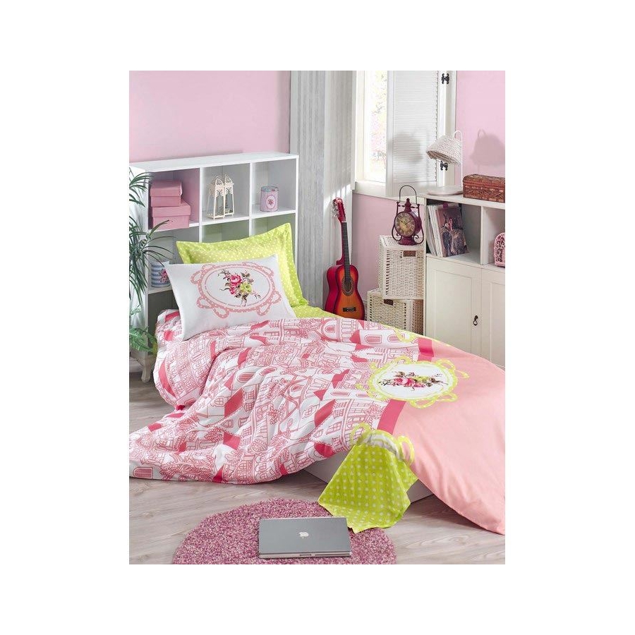 

Покрывало стеганное с наволочками Eponj Home Sirin pembe розовый 200*220
