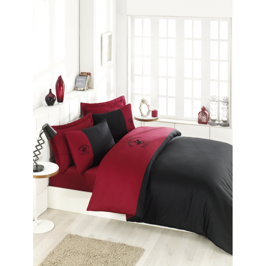 

Постельное белье Beverly Hills Polo Club сатин BHPC 106 Claret Red евро