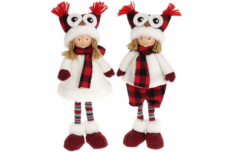 

Новогодняя игрушка Дети в совиных шапках, 40см, 2шт/уп Bon 822-329 (NAT07706)