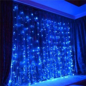 

Светодиодная гирлянда штора 425LED 3х2.5м 220В блок питания 8 режимов хвостовая заглушка RD 205 Цвет ламп Синий
