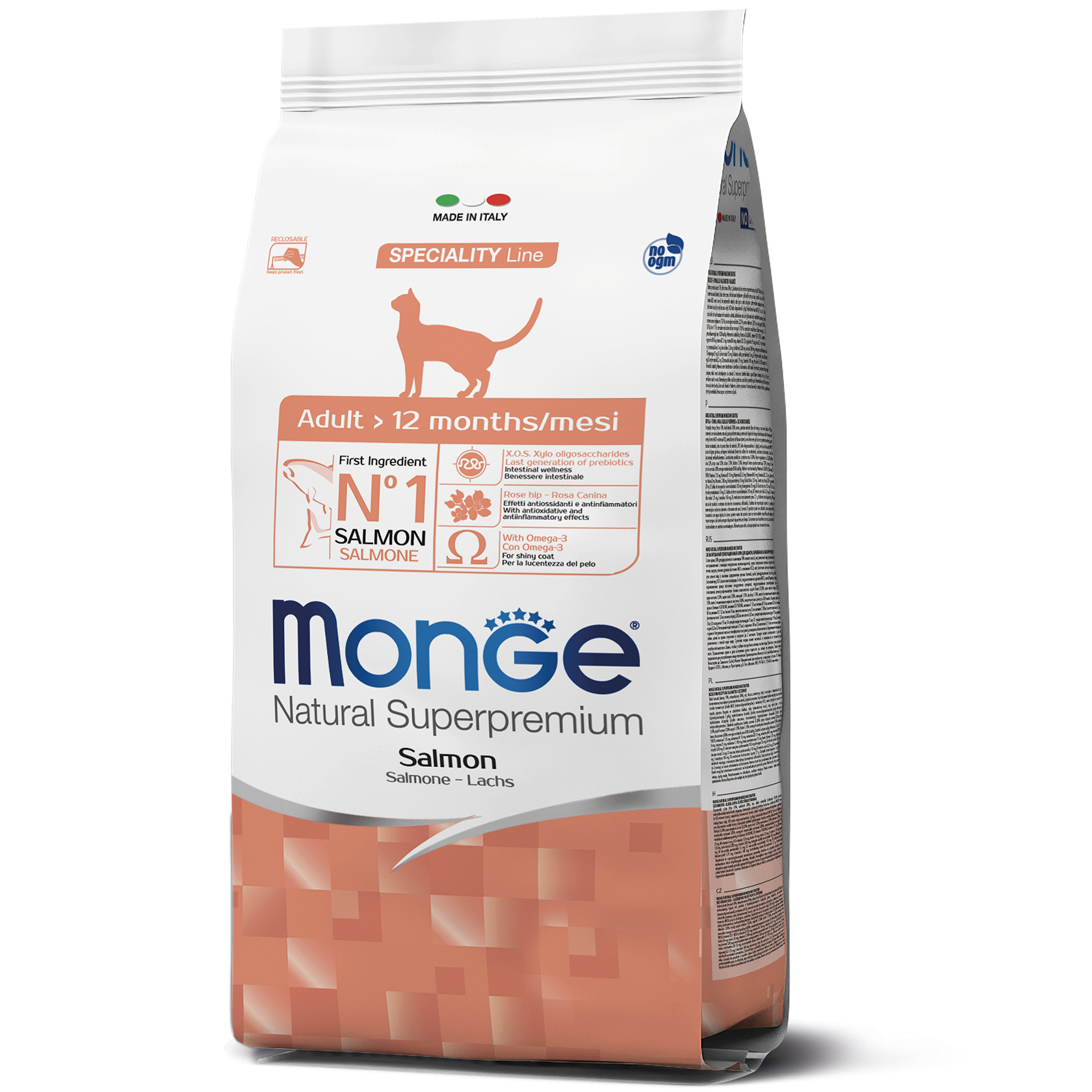 

Корм для кошек Monge CAT Adult с лососем 1,5 кг (70005517)