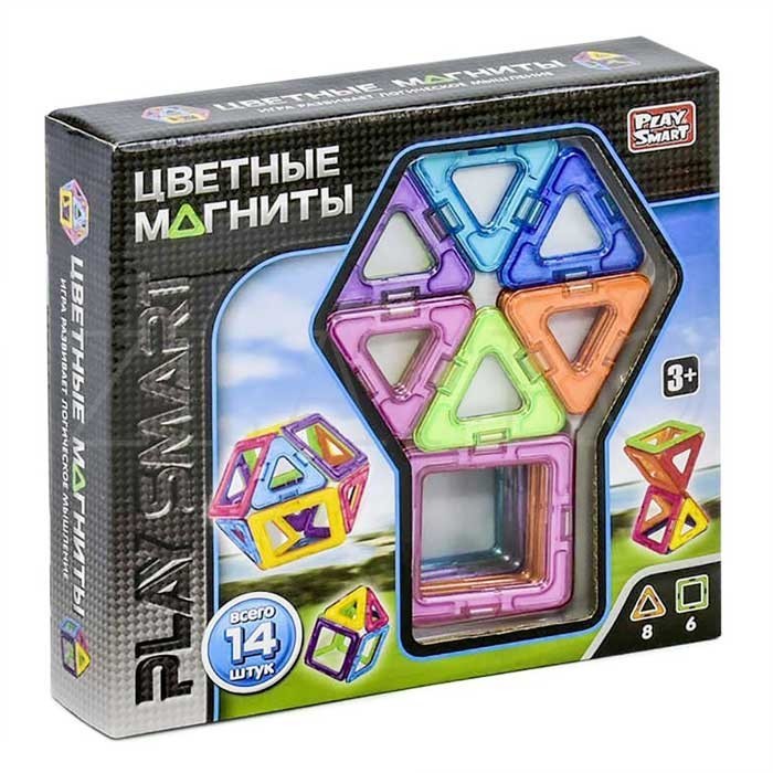 

Детский магнитный конструктор Play Smart 14 деталей (2425)