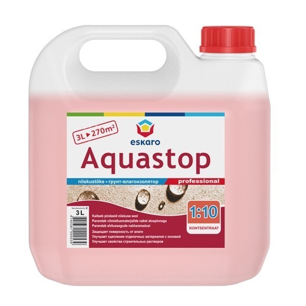 

Грунтовка Eskaro Aquastop Professional Влагоизоляционная 3 л арт - U016