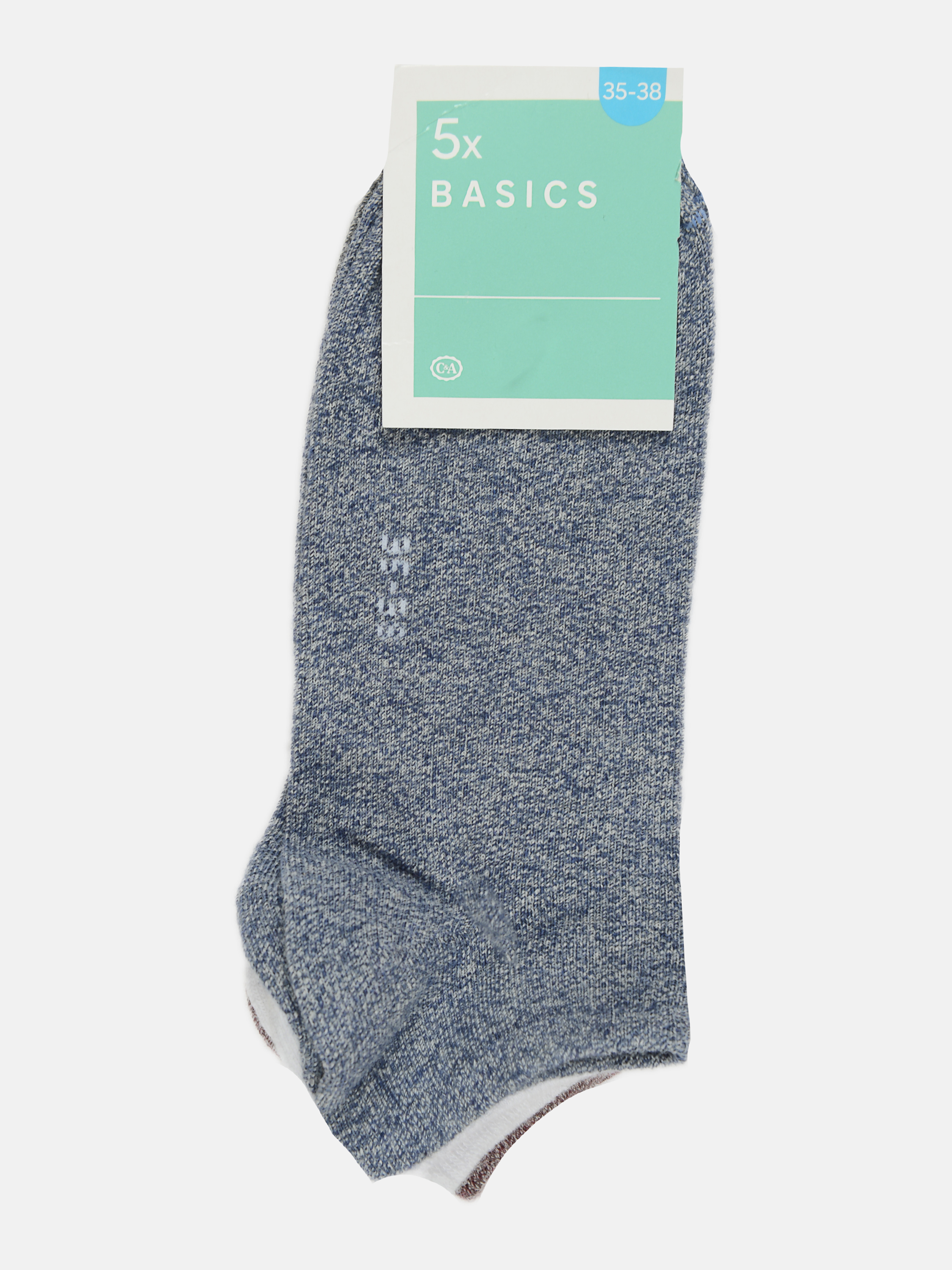 

Набор Носки (5 пар) C&A 35/38 белый синий серый меланж 4705802_белый синий серый меланж