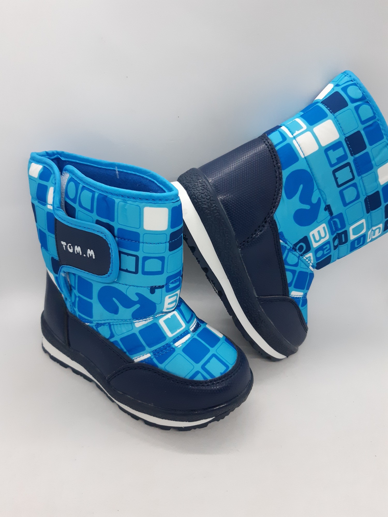 

Зимние сапожки на мальчика Tom.m голубые клетка дутики 27 р 17,2 см ZS-0099