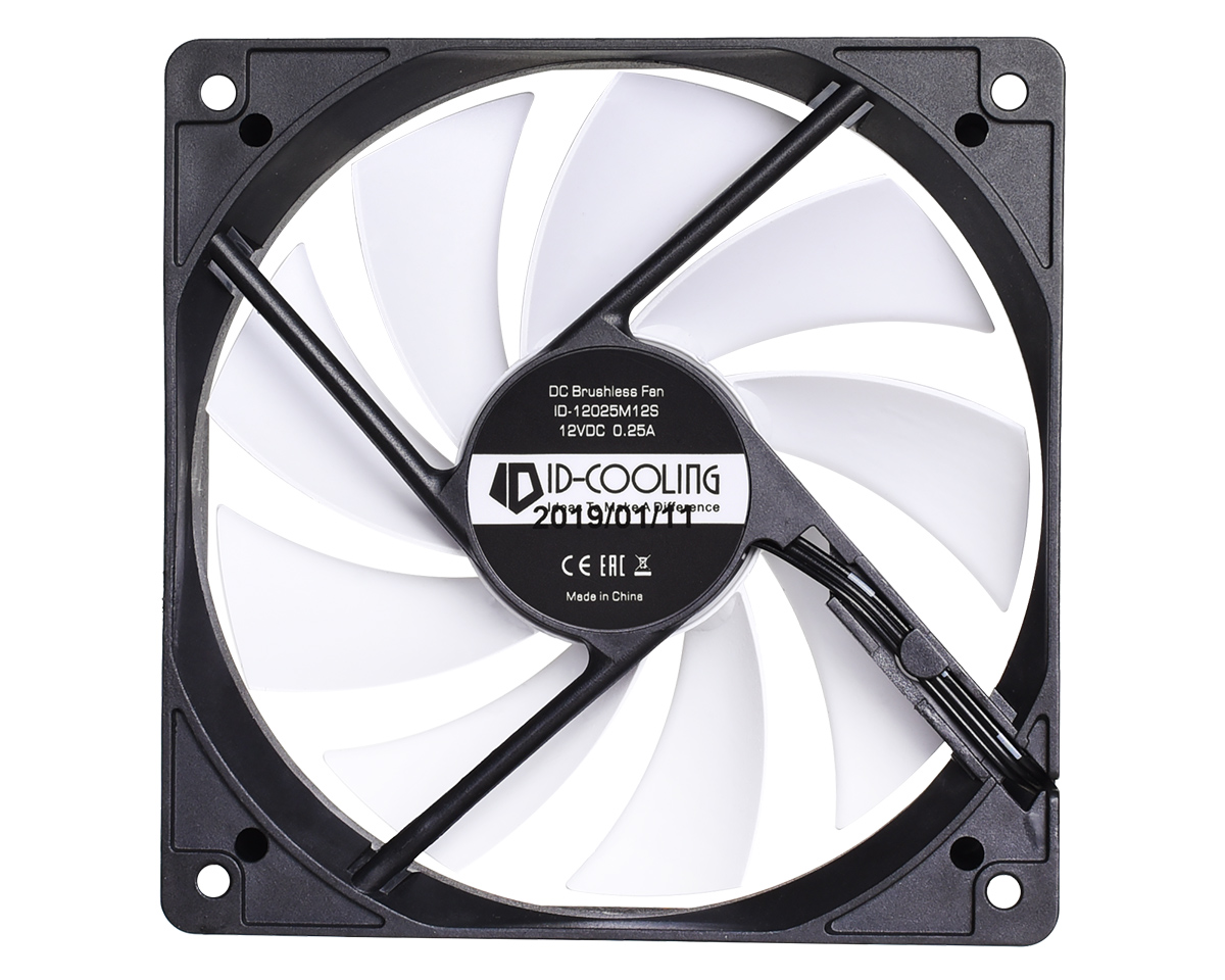 

Вентилятор ID-Cooling FL-12025, 120 x 120 x 25мм, 3-pin, черный с белым