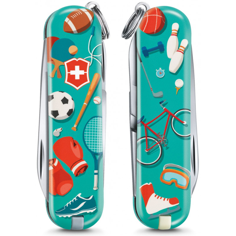 

Складной нож Victorinox CLASSIC LE "Sports World" 58мм/1сл/7функ/цветн/чехол /ножн