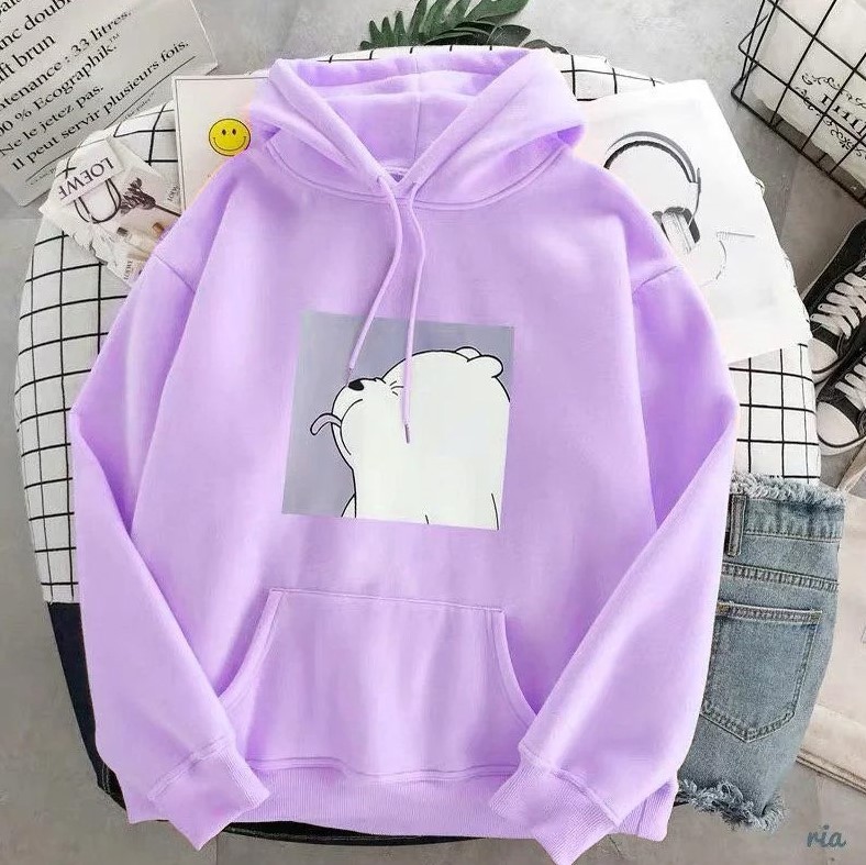 

Женское худи F&F с принтом квадратный мишка oversize 42/46 сиреневое