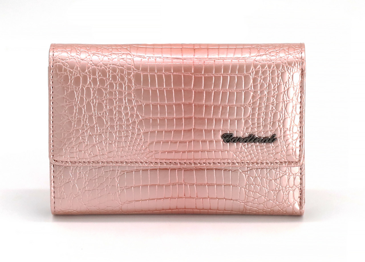 

Кошелек стильный женский из натуральной кожи на магните Cardinal, розовый 9034