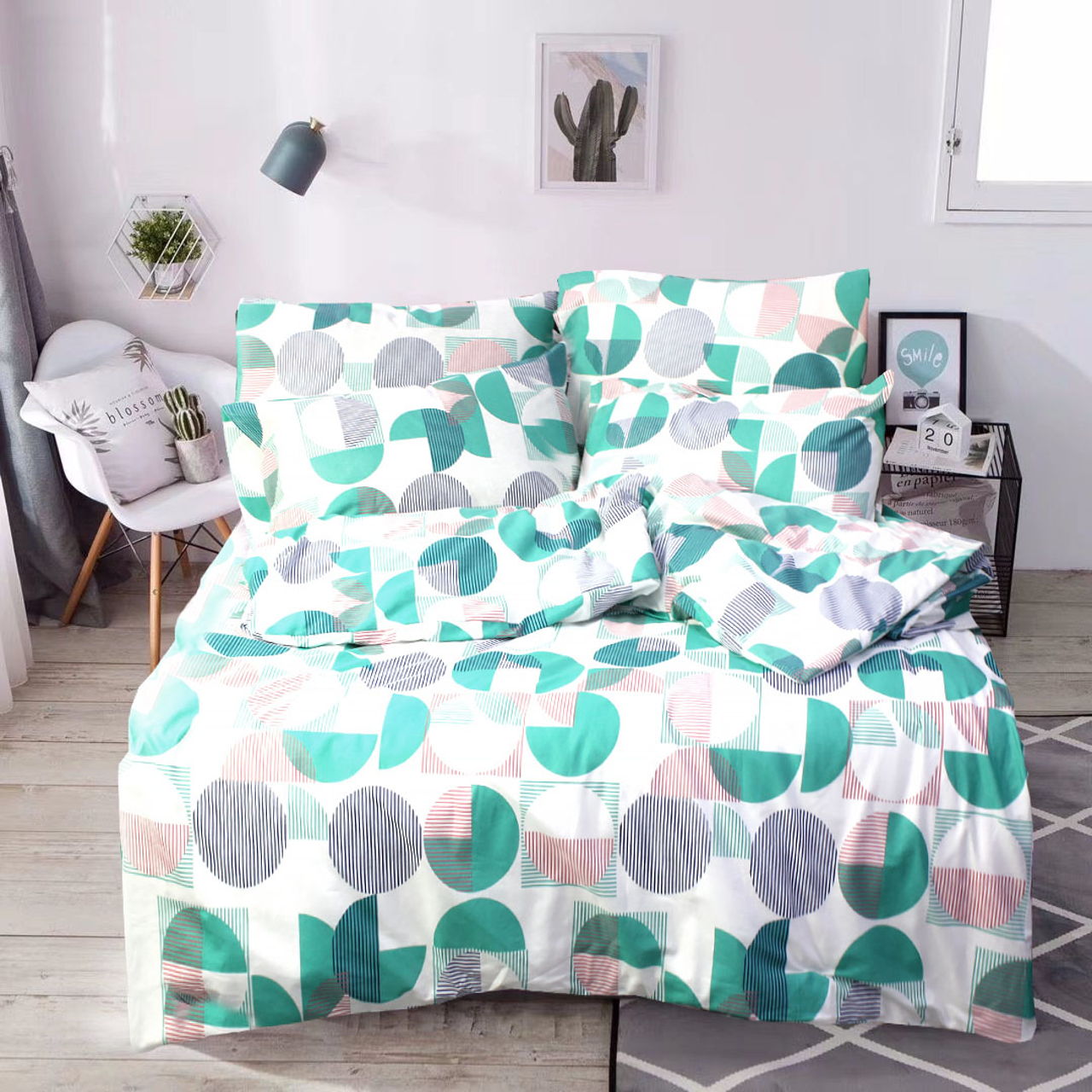 

Пододеяльник Т0800 (200х220) Еней-Плюс, цвет: зеленый, белый