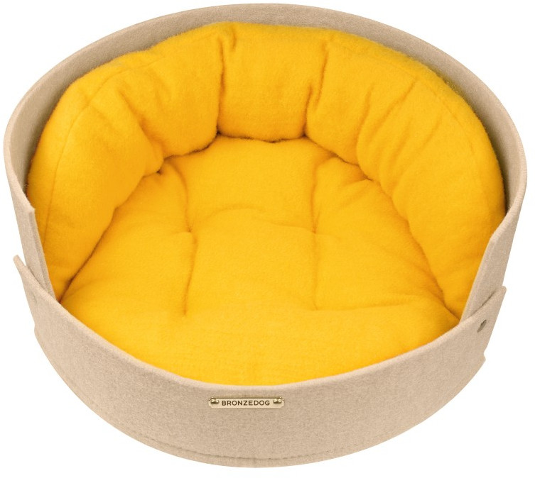 

Лежанка для Котів і Собак BronzeDog Луна Бежево-Жовта, S (40*40*17см)