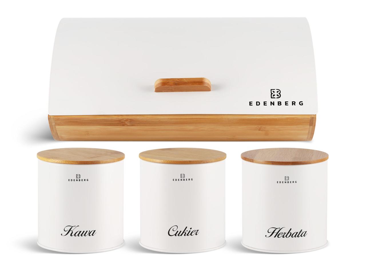 

Хлебница + 3 баночки для специй Edenberg EB-139 White