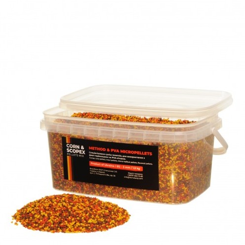 

Пеллетс Method & PVA Micropellets Corn & Scopex Mix 1500 грамм Технокарп арт 80399