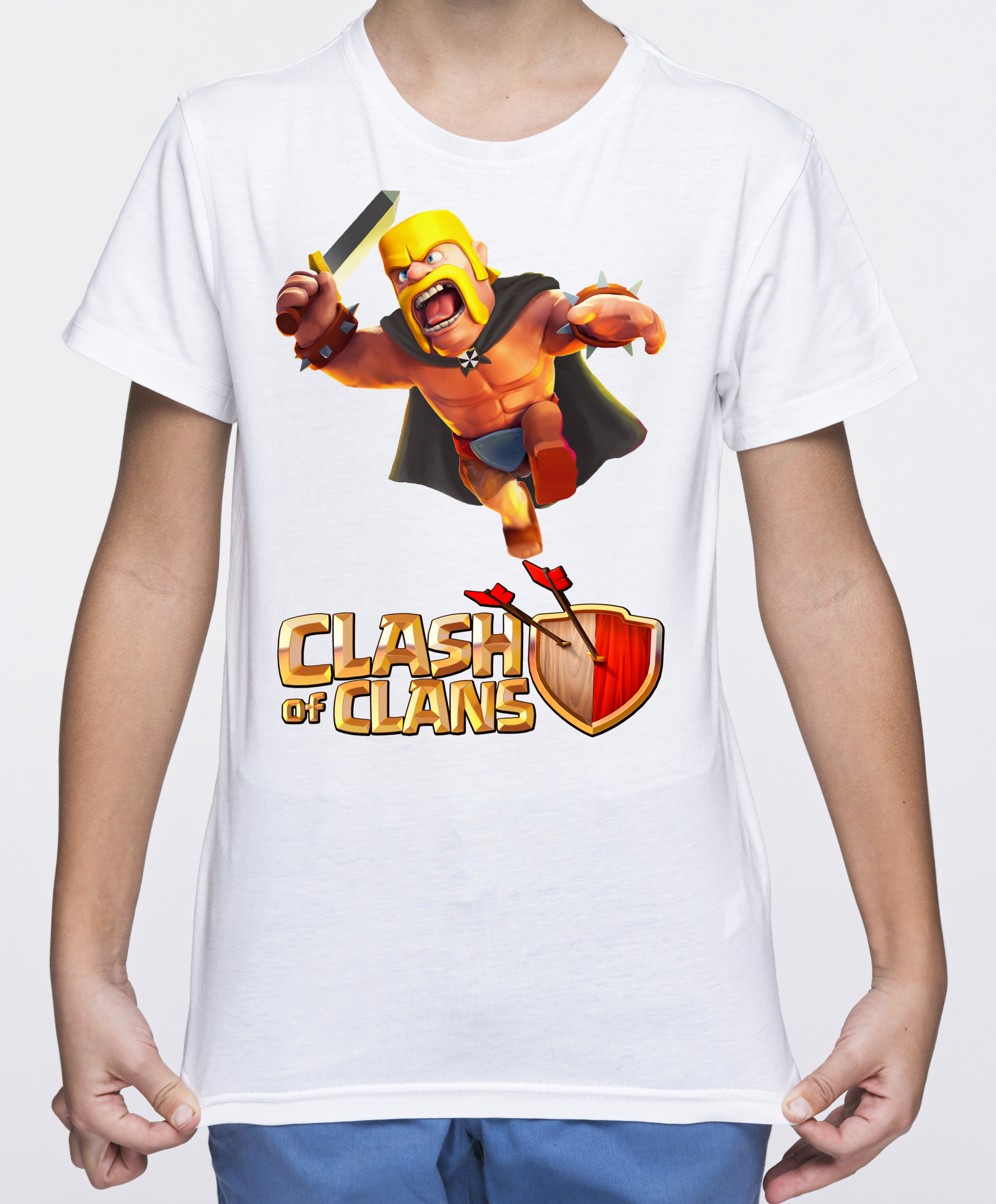 

Футболка хлопковая Fruit of the Loom clash of clans Белая 116 cм Y2B116